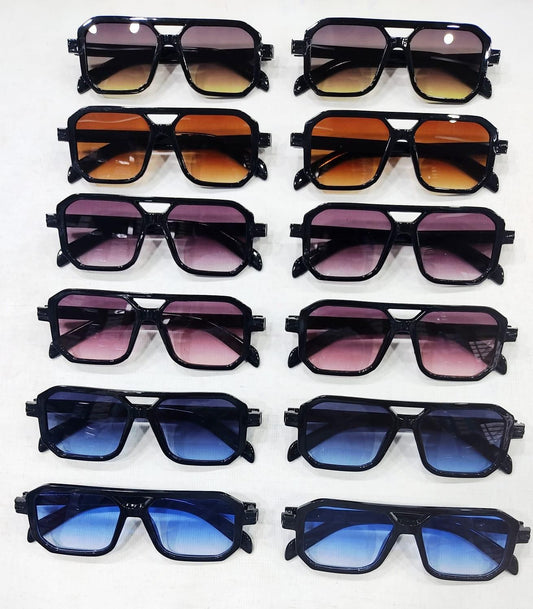 Vintage Square Frame Glasses Pack of 6